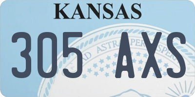 KS license plate 305AXS