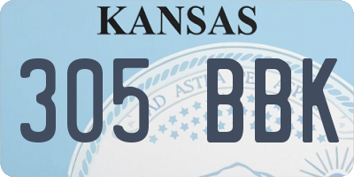 KS license plate 305BBK