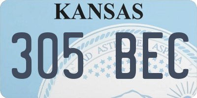 KS license plate 305BEC