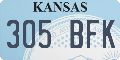 KS license plate 305BFK