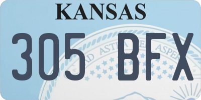 KS license plate 305BFX