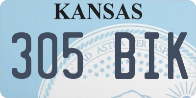 KS license plate 305BIK