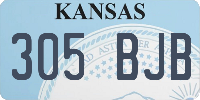 KS license plate 305BJB