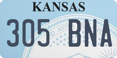 KS license plate 305BNA