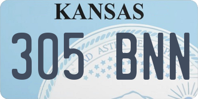 KS license plate 305BNN