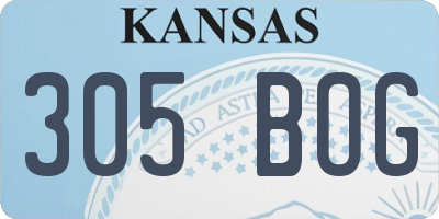 KS license plate 305BOG