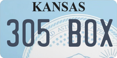 KS license plate 305BOX