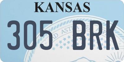 KS license plate 305BRK