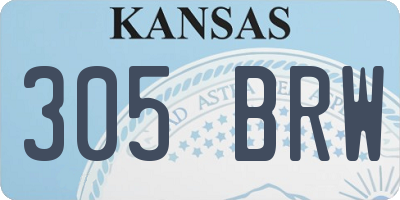 KS license plate 305BRW