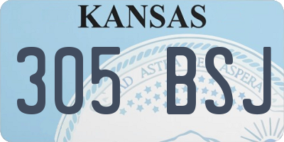 KS license plate 305BSJ