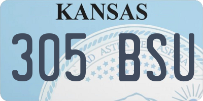KS license plate 305BSU