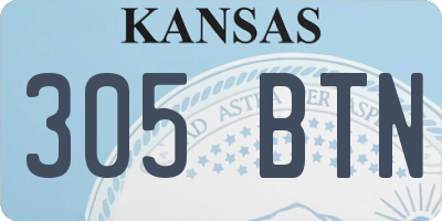 KS license plate 305BTN