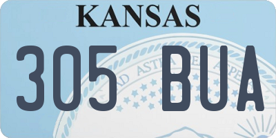 KS license plate 305BUA