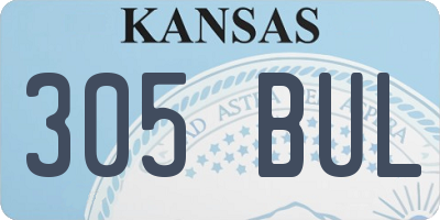 KS license plate 305BUL