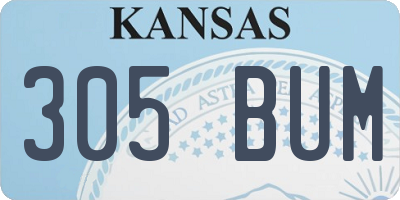 KS license plate 305BUM