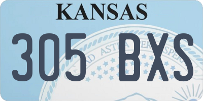 KS license plate 305BXS