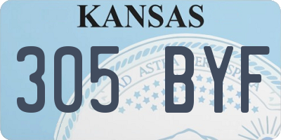 KS license plate 305BYF