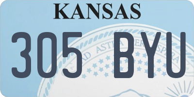 KS license plate 305BYU