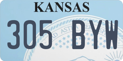 KS license plate 305BYW