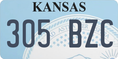 KS license plate 305BZC