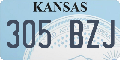 KS license plate 305BZJ