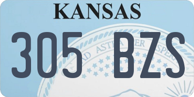 KS license plate 305BZS