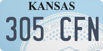 KS license plate 305CFN