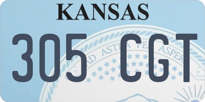 KS license plate 305CGT