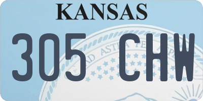 KS license plate 305CHW
