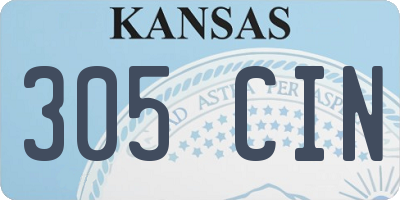 KS license plate 305CIN