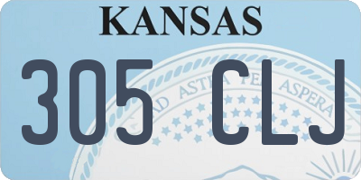 KS license plate 305CLJ