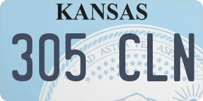 KS license plate 305CLN
