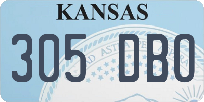 KS license plate 305DBO