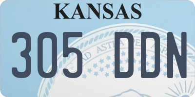 KS license plate 305DDN