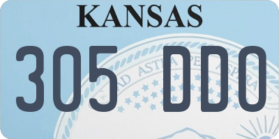 KS license plate 305DDO