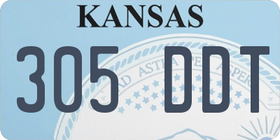 KS license plate 305DDT