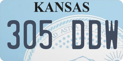 KS license plate 305DDW