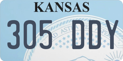 KS license plate 305DDY