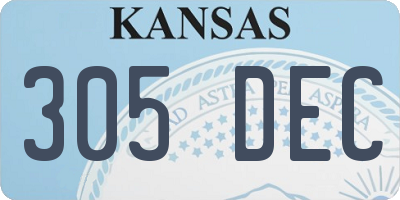 KS license plate 305DEC