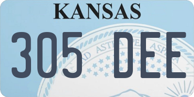 KS license plate 305DEE