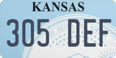 KS license plate 305DEF