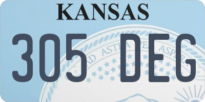 KS license plate 305DEG