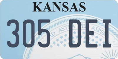 KS license plate 305DEI