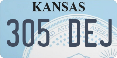 KS license plate 305DEJ
