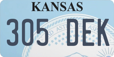 KS license plate 305DEK