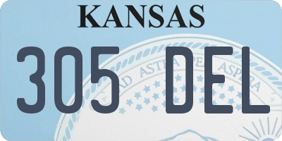 KS license plate 305DEL