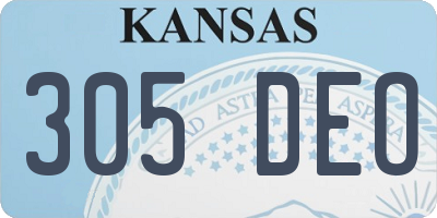 KS license plate 305DEO