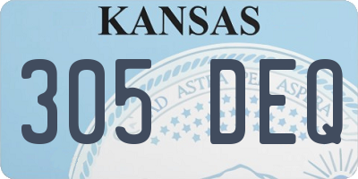 KS license plate 305DEQ