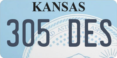 KS license plate 305DES