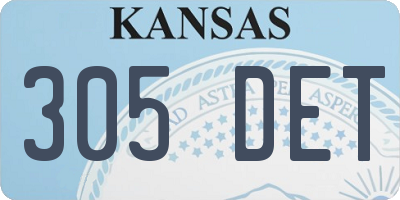 KS license plate 305DET
